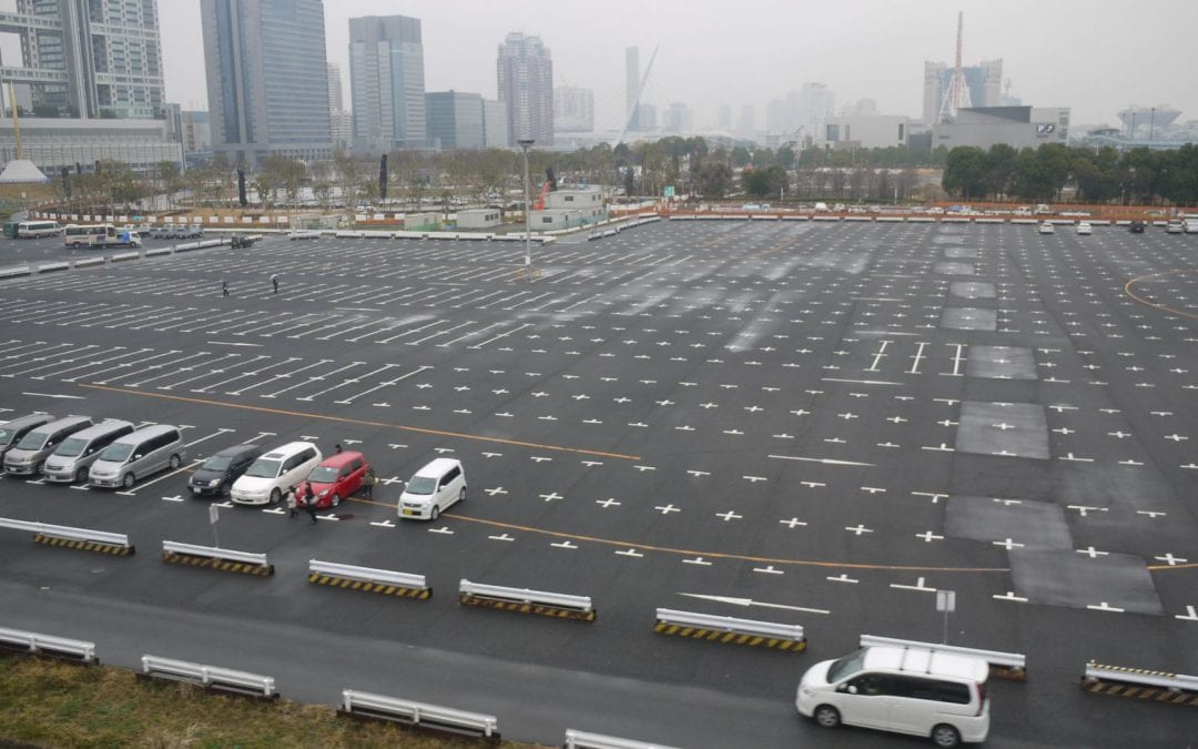 parking lot in city